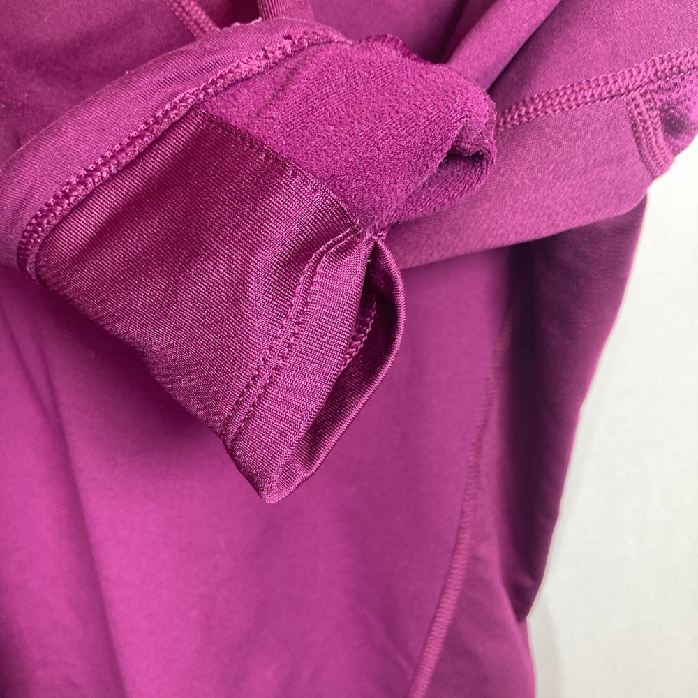 Nike Dri-Fit Rich Purple Half Zip Athletic Hoodie with Hand Warmer Cuffs Sz M - Picture 4 of 5